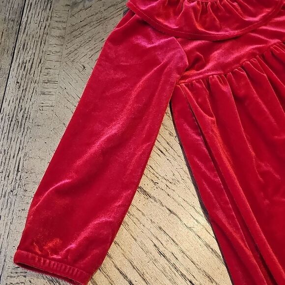 4T red long sleeve velvet dress Mud Pie - Picture 2 of 13